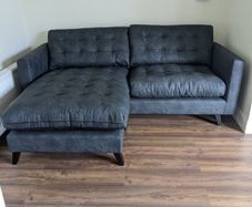 DFS Black Vegan Leather Couch