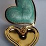 Gold Heart Marbled Turquoise Enamel Earrings Image 4