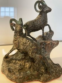 Vintage Bronze Big Horn Rams c1970