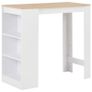 Bar Table with Shelf White 110x50x103 cm Image 2