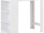 Bar Table with Shelf White 110x50x103 cm