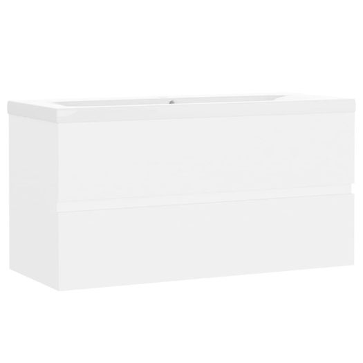 Sink Cabinet with Built-in Basin White Chipboard