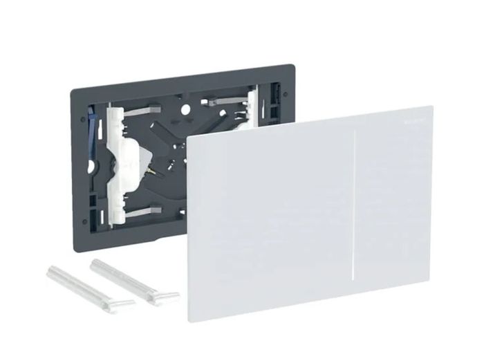 Geberit Sigma 70 duel flush plate white glass