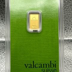 1gram Fine 9999 Gold Bullion Green Valcambi Bar.