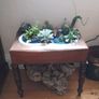 Victorian mahogany bidet baby bath stool table with ceramic liner & cover Image 5