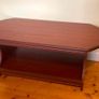 Elegant Dark Wood Coffee Table with Handy Storage Shelf Image 2