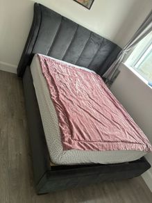 Dark grey double bed FRAME ONLY