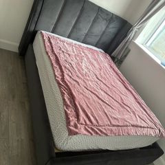 Dark grey double bed FRAME ONLY
