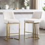 Set of 2 Velvet Bar Stools with Backrest for Kitchen Island Image 4