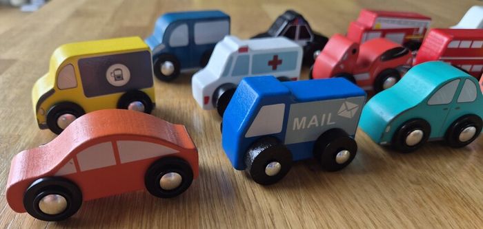 Wooden toy vehicles X 16