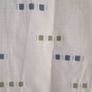 cream heavy curtains with ble & green pattern Image 2