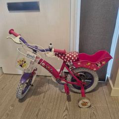 Minnie Mouse Girls Bike 12" with Stabilizers (Pink & Purple)