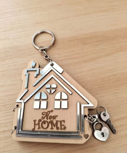 Personalised New Home Keyring, Housewarming Gift, New Home Gift