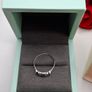 18ct white gold blue sapphire and diamond ring size R Image 6