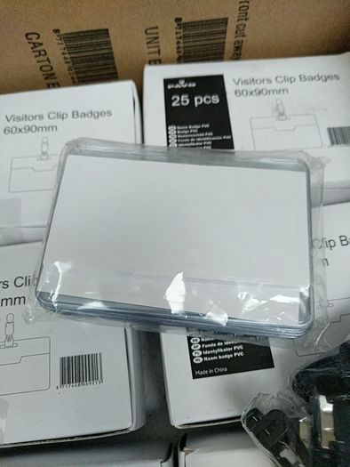 25 Name Security  Visitor Clip on Badges 60x90mm