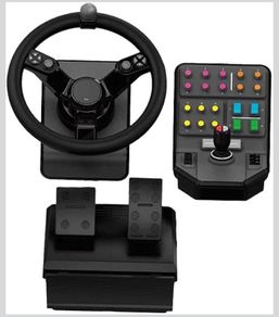 Logitech G steering wheel and side panel