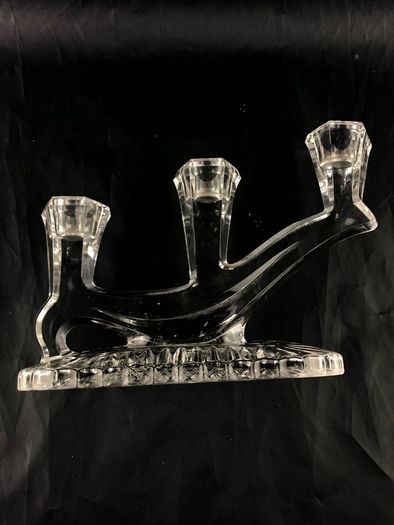 Art Deco crystal candle stand