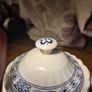 Rare Find:  Vintage J & G Meakin, Florentine, Classic White, Blue Nordic, Covered, teapot, Ornate, Blue, Flowers, England, vintage. Image 6