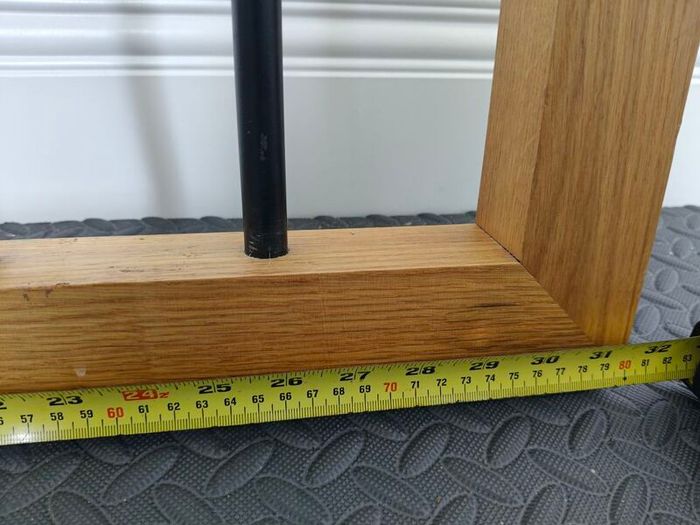 Oak and black metal stair gate