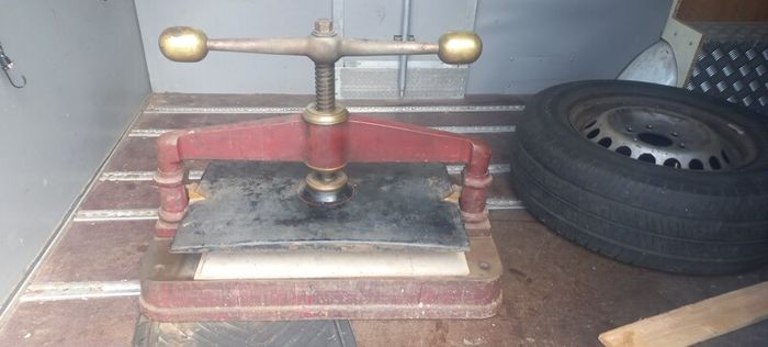 Antique Book  Press Metal and Bronze Solid highest quality working perfectly  Early 1900s  A3 size