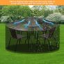 Round Garden Furniture Covers Waterproof, Large Table Cover 250x90cm, Heavy Duty 420D Outdoor Windproof, Anti-UV Circular Patio Set Black Image 6