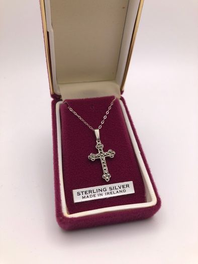 Silver Cross With Marcasites