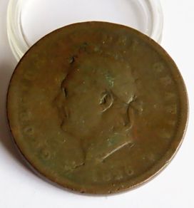 1826 Penny King George IV copper coin