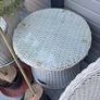 Patio Set - 2 Swivel Ratten Chairs with Glass Top Table Image 3