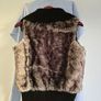 New Look Faux Fur Zip-Up Gilet Vest with Ribbed Knit Trim - Size 10 Image 2