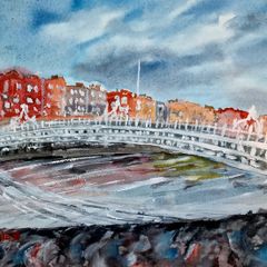 Halfpenny Bridge watercolour