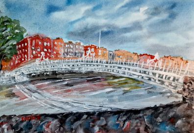 Halfpenny Bridge watercolour