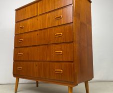 Mid Century Scandi Teak Tallboy Chest of Drawers