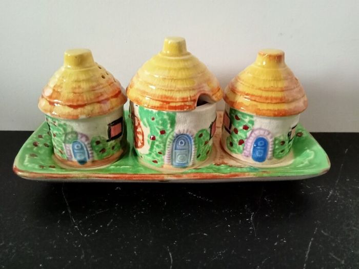 Vintage Japanese Marutomo Ware Condiment Set