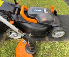 Lawnmower and Strimmer cordless battery operated
