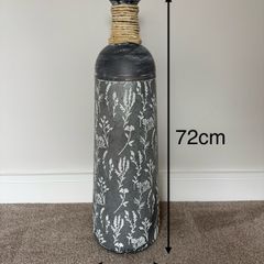 Vintage Metal Floor Flower Vase