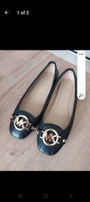 New mk black flat ballet pumps size 4