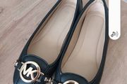 New mk black flat ballet pumps size 4