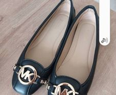 New mk black flat ballet pumps size 4