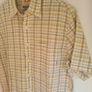 mens TIMBERLAND short sleeve shirt yellow check pattern Size Large  Cotton/Linen blend Image 6