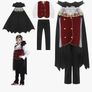 Black Vampire Dracula Cape with Stand-Up Collar - Halloween Costume  for Kids Image 2
