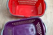 2 Plastic Shopping Baskets
