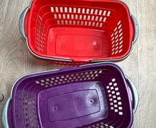 2 Plastic Shopping Baskets