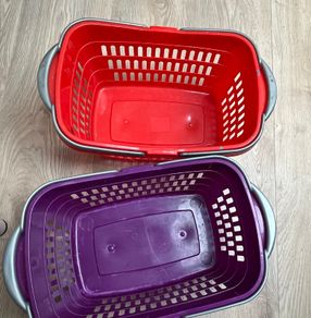 2 Plastic Shopping Baskets