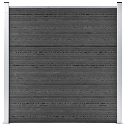 Fence Panel WPC 180x186 cm Black