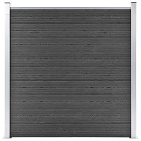 Fence Panel WPC 180x186 cm Black