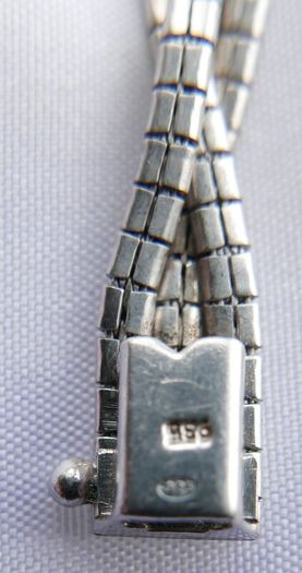 Vintage Bracelet Sterling Silver 925- stamped, clasp with safety catch, probably from the 70s, length 7,5" - 14,42g