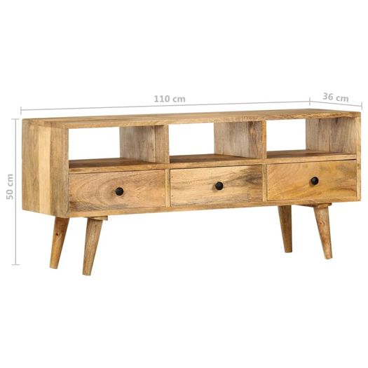 TV Cabinet 110x36x50 cm Solid Mango Wood