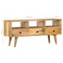 TV Cabinet 110x36x50 cm Solid Mango Wood Image 7