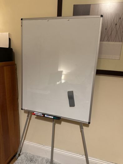 Free Standing Large Magnetic Whiteboard with Duster & some markers