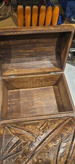 pair of wooden boxes